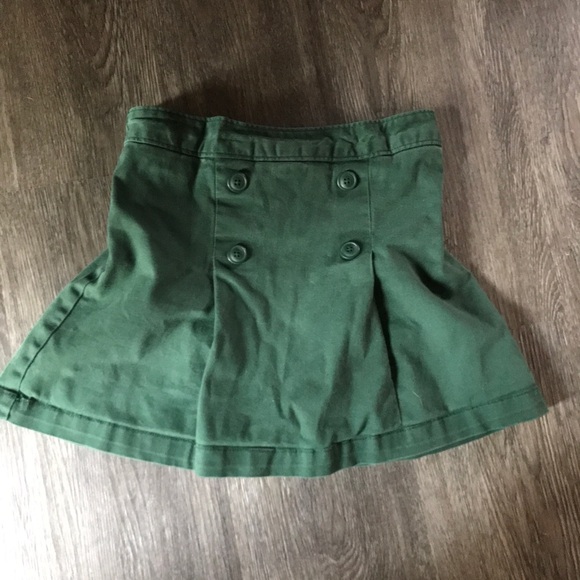 Olive green double breasted button skort, fall/autumn skirt - Picture 1 of 3
